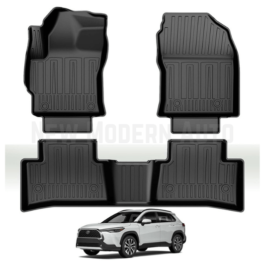 Toyota Corolla Cross TPE Floor Mats Black 3-Pcs