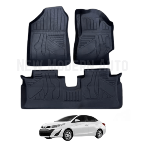 Toyota Yaris TPE Floor Mats Black 3-Pcs