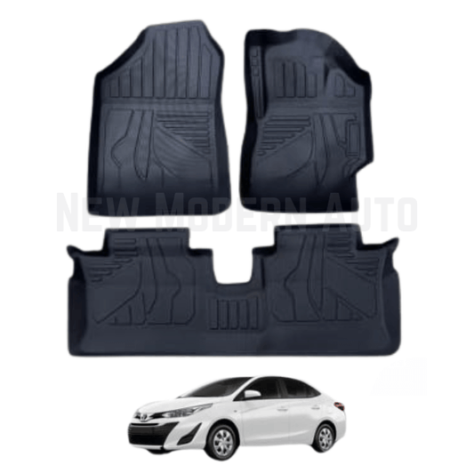 Toyota Yaris TPE Floor Mats Black 3-Pcs